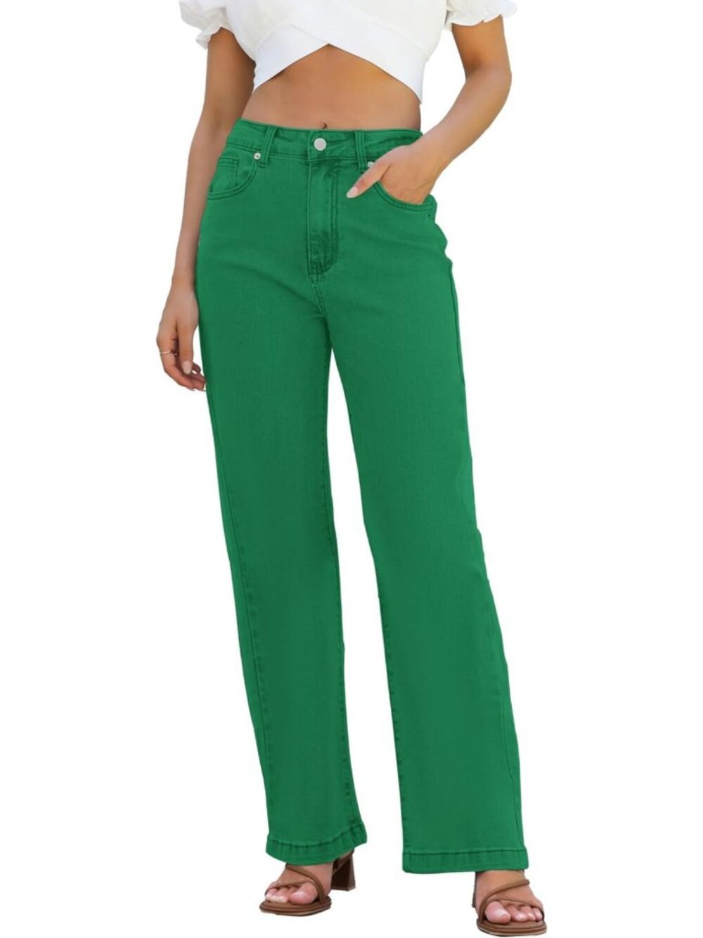High-Waisted Straight Leg Jeans for Women | Stretchy, Lightweight, Tummy